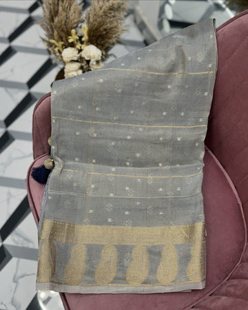 Grey Fancy Tissue Saree
