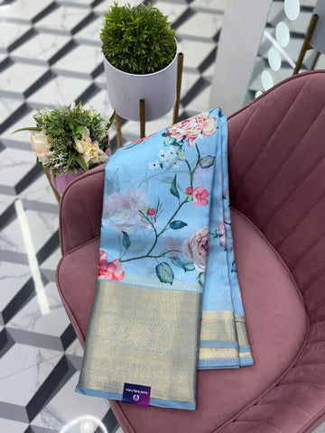 Skyblue Silk Kota Saree