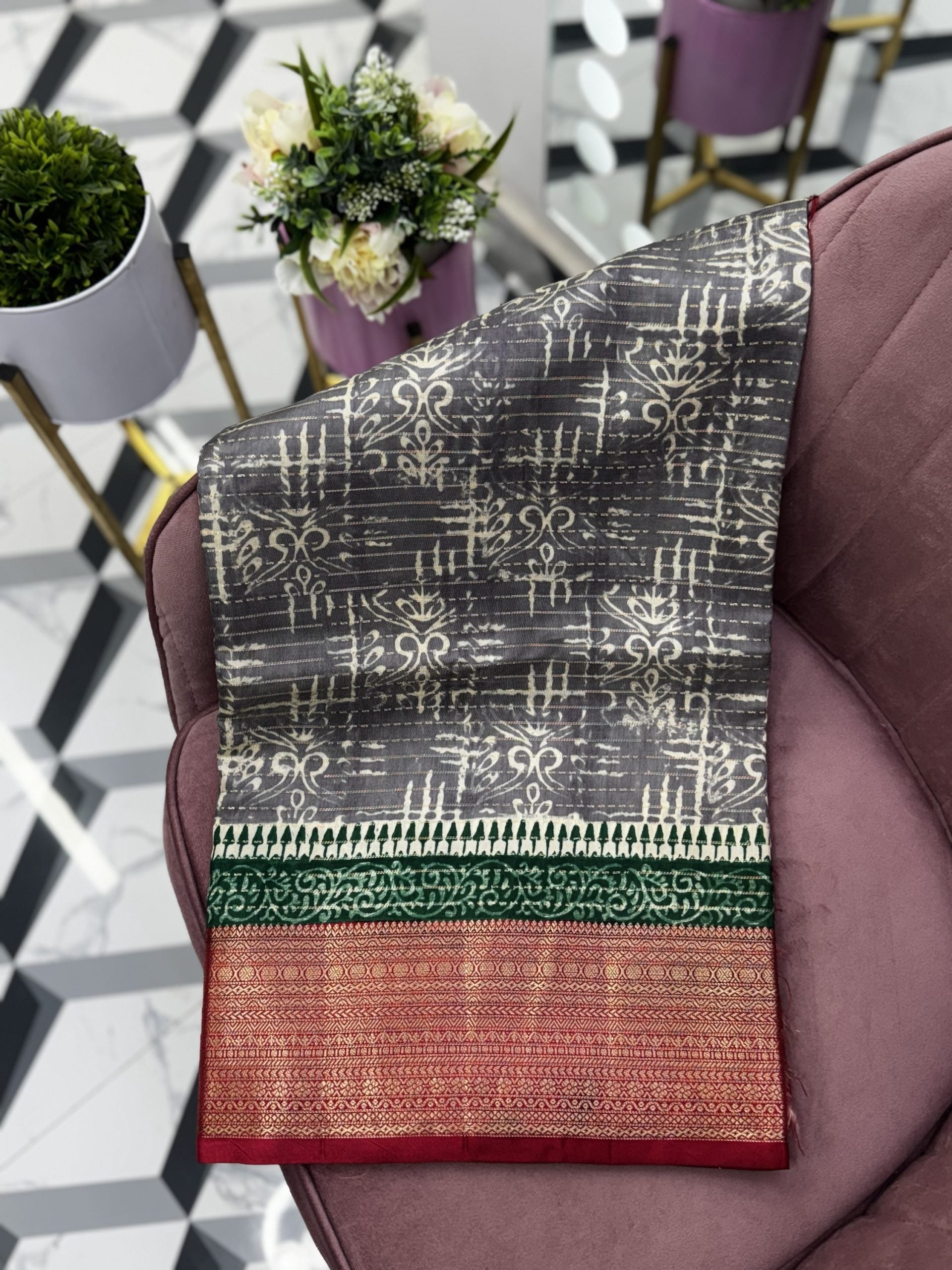 Grey Premium Tussar Saree
