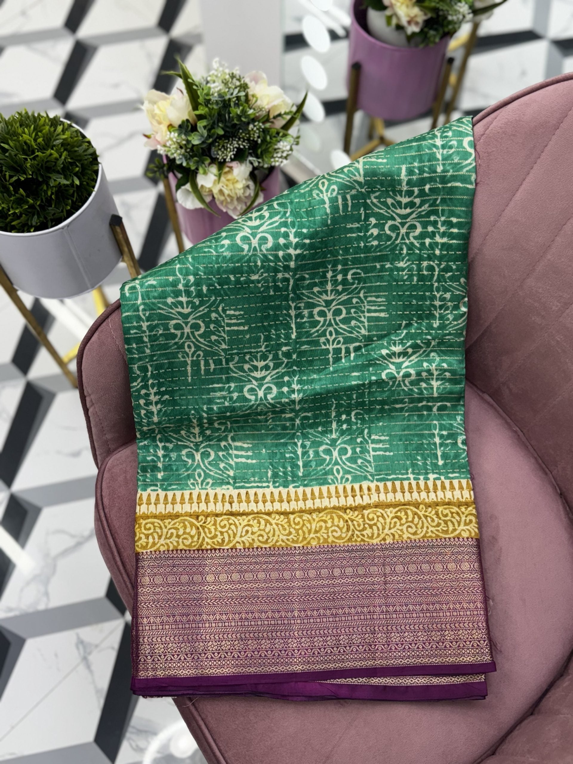 Green Premium Tussar Saree
