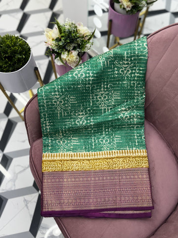 Green Premium Tussar Saree