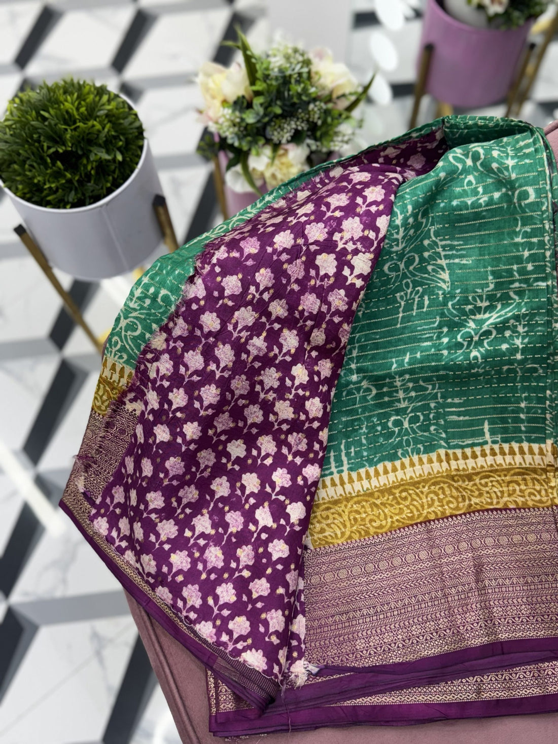 Green Premium Tussar Saree