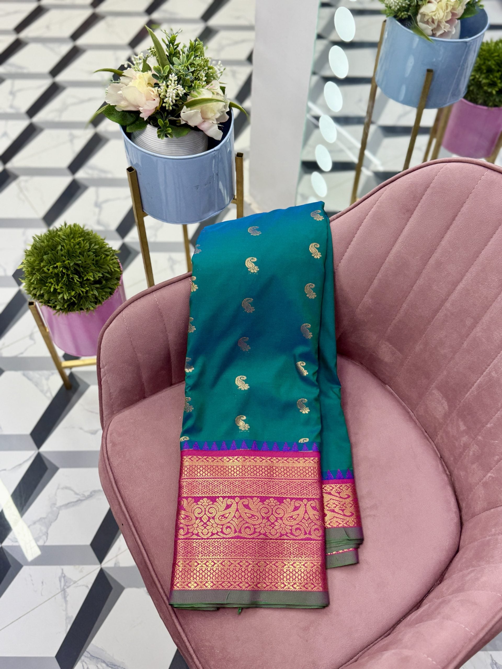 Sea blue Semi Gadwal