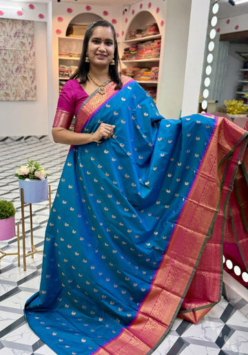 Peacock Blue Semi Gadwal