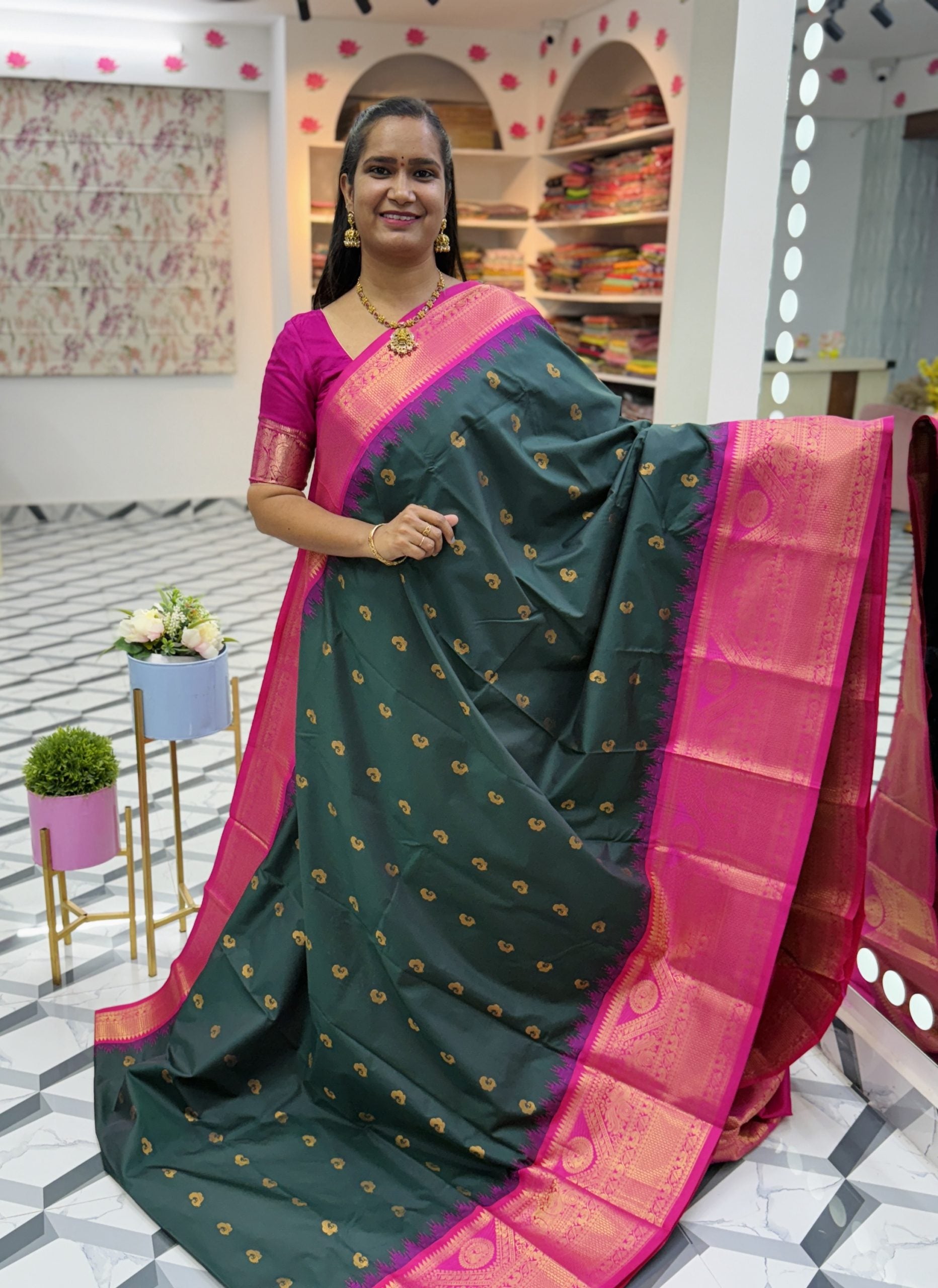 Dark Green Semi Gadwal