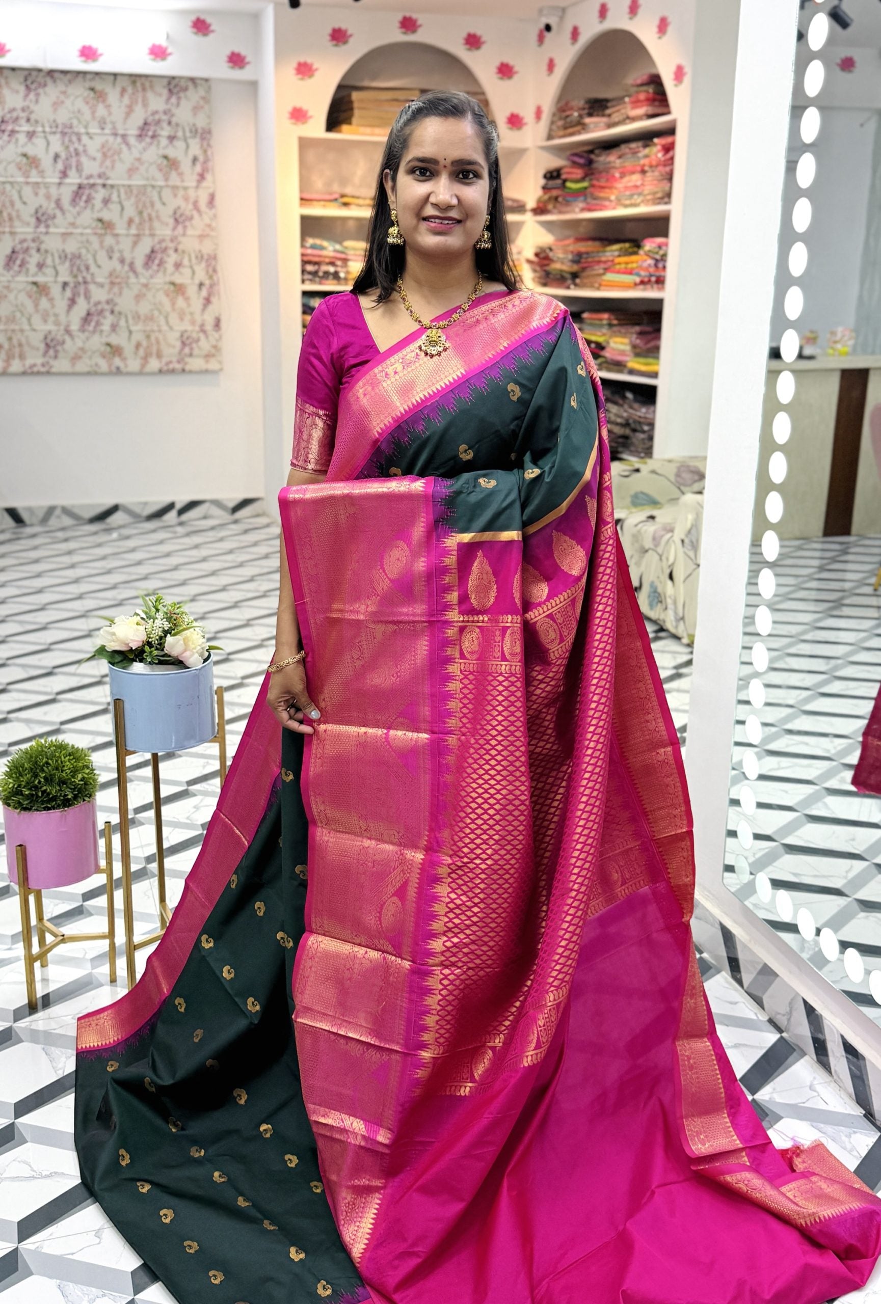 Dark Green Semi Gadwal