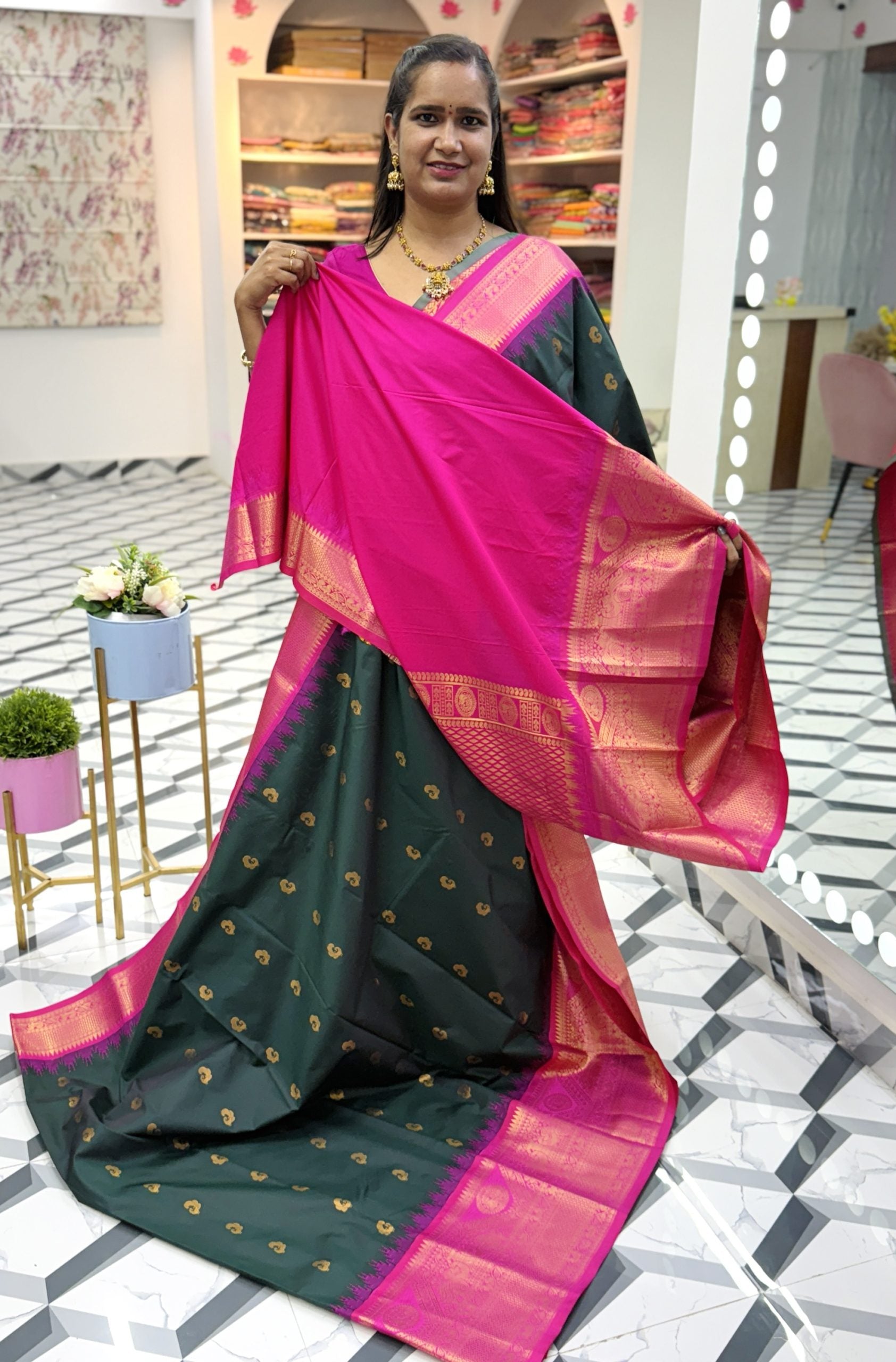 Dark Green Semi Gadwal