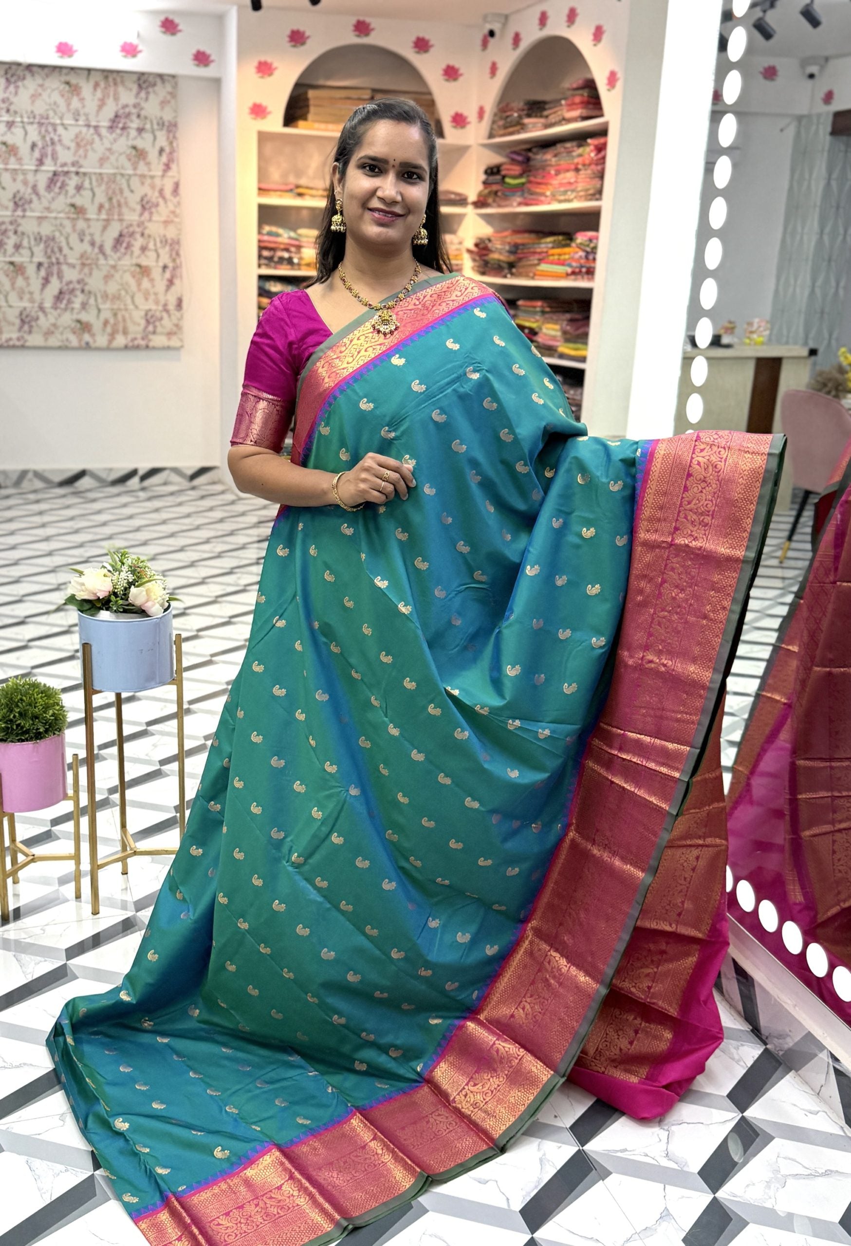 Sea blue Semi Gadwal