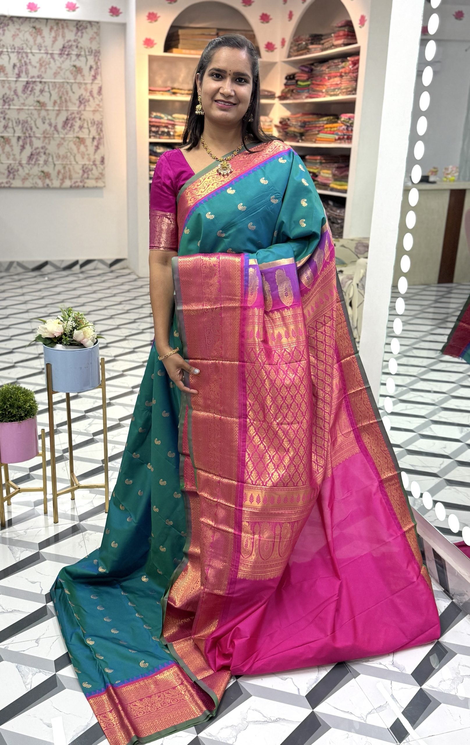 Sea blue Semi Gadwal