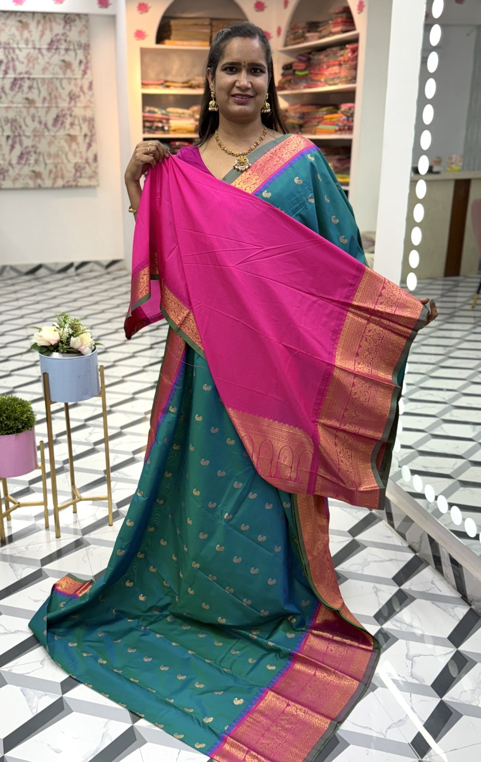 Sea blue Semi Gadwal