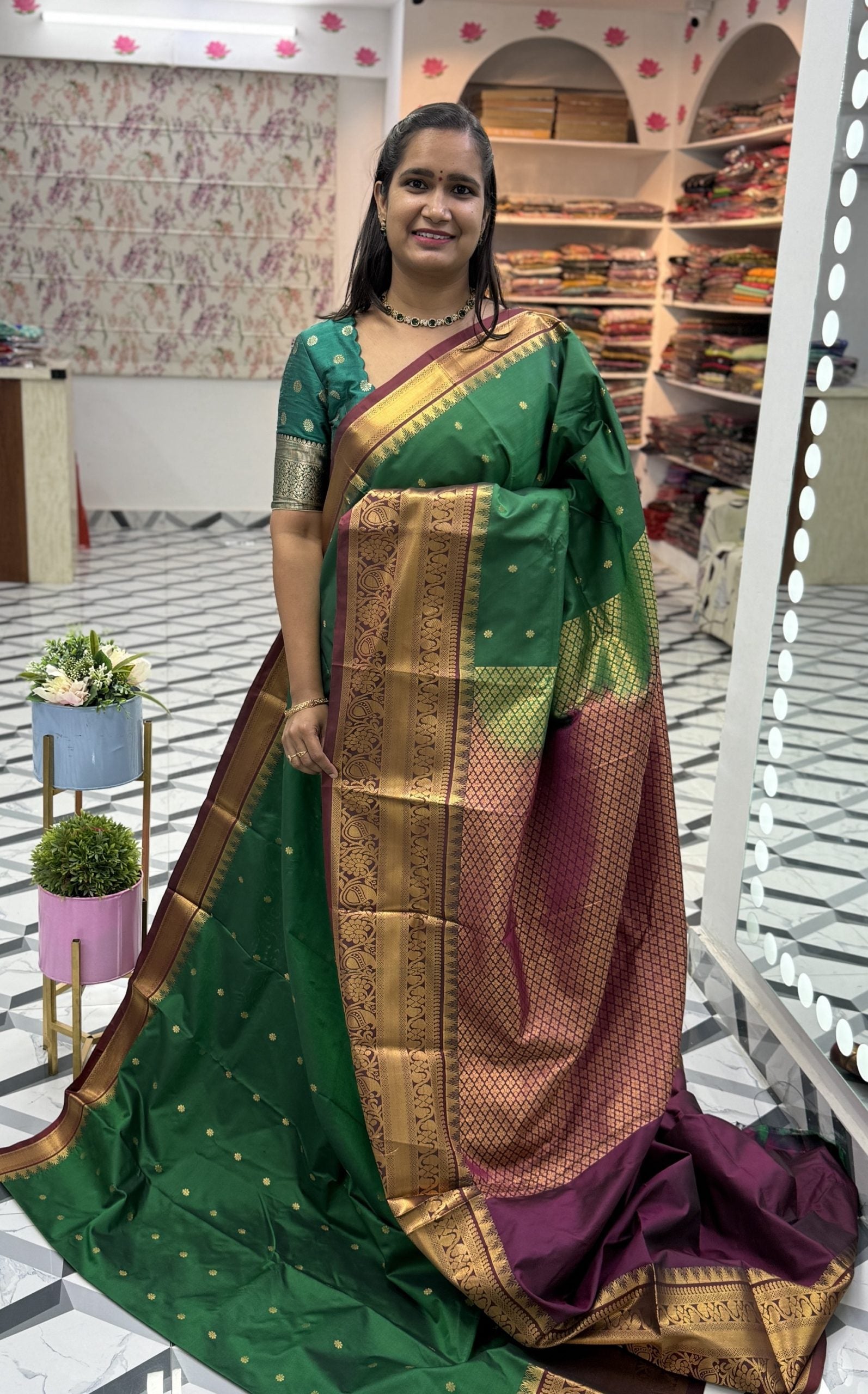 Green Semi Gadwal