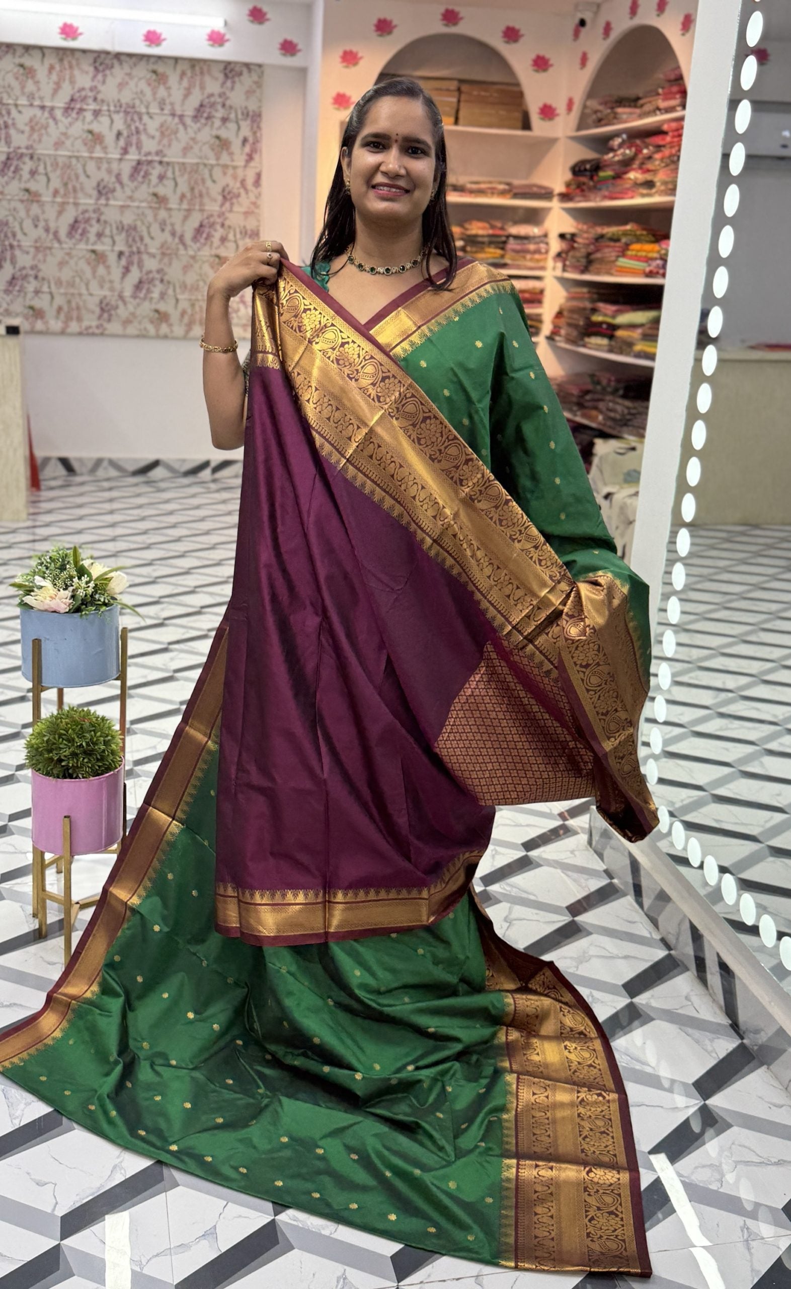 Green Semi Gadwal