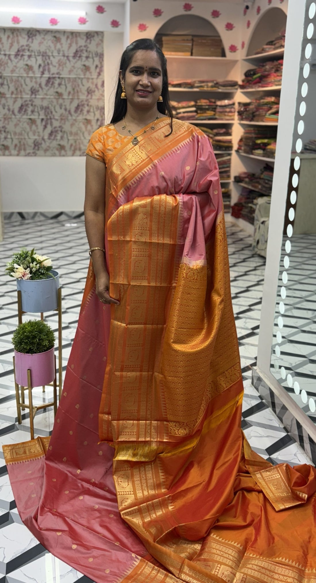 Peach Orange Semi Gadwal