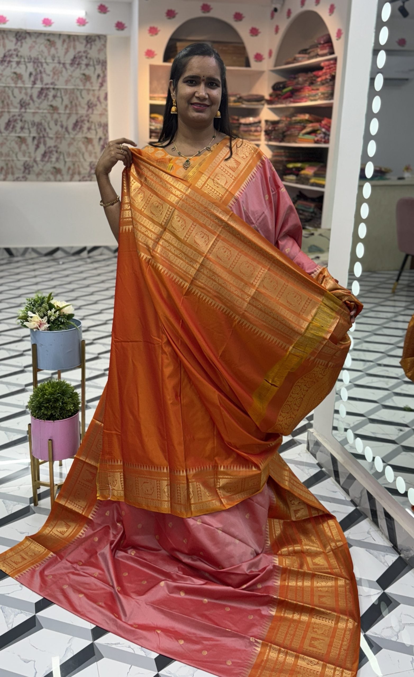 Peach Orange Semi Gadwal