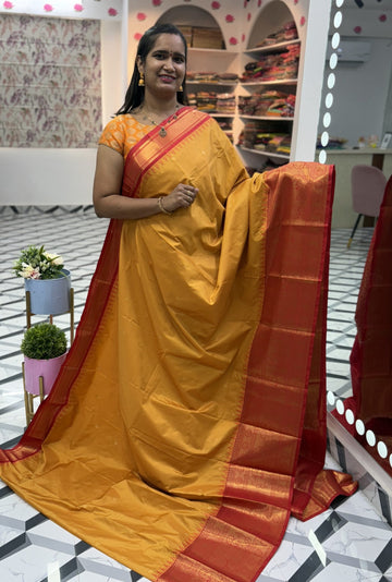 Yellow Semi Gadwal Saree