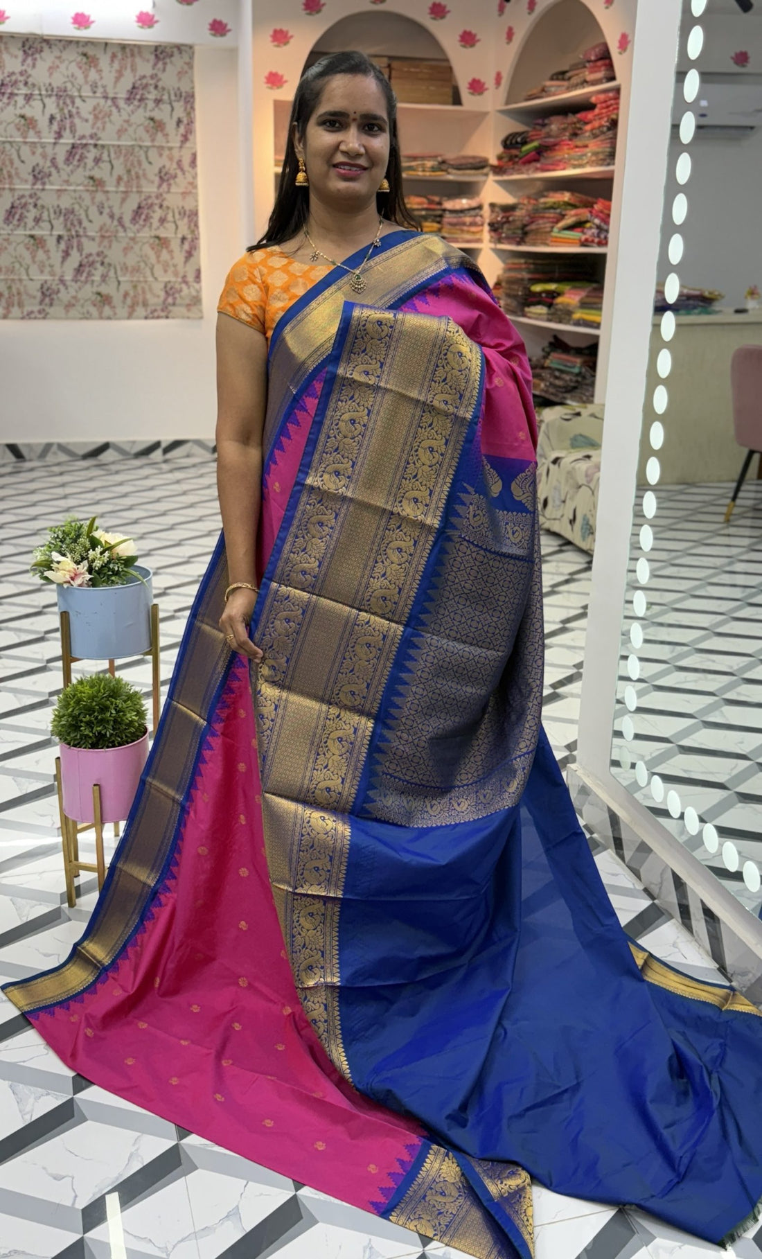 Pink Blue Semi Gadwal