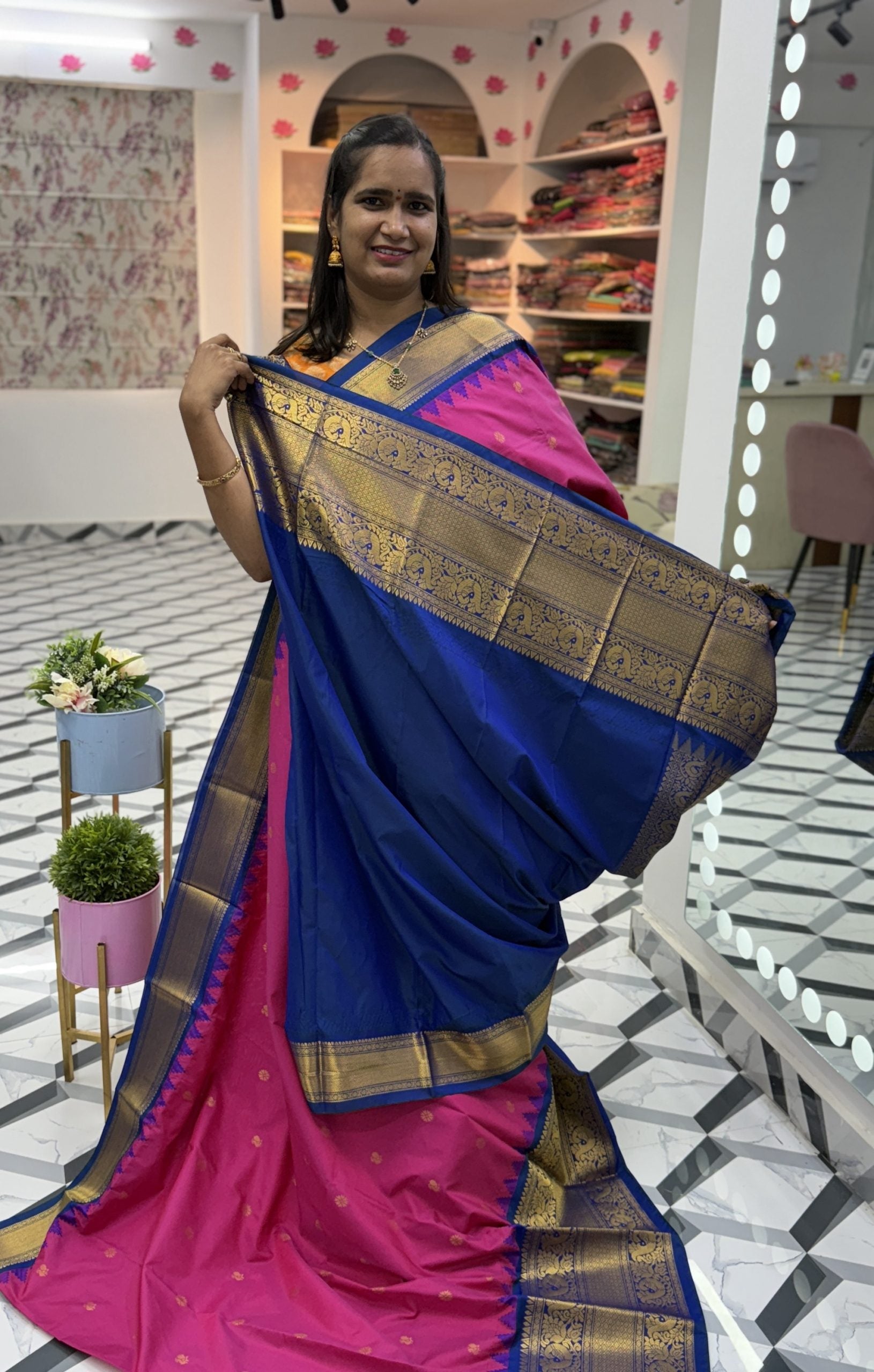 Pink Blue Semi Gadwal