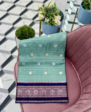 Animisha Seagreen Viscose Crepe Saree