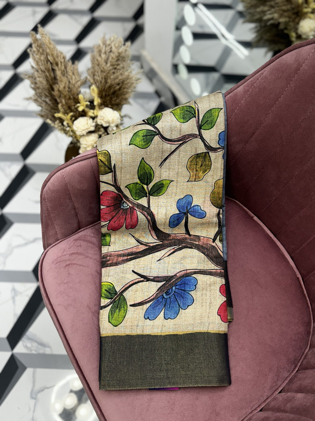 Blue Fancy Tussar Saree