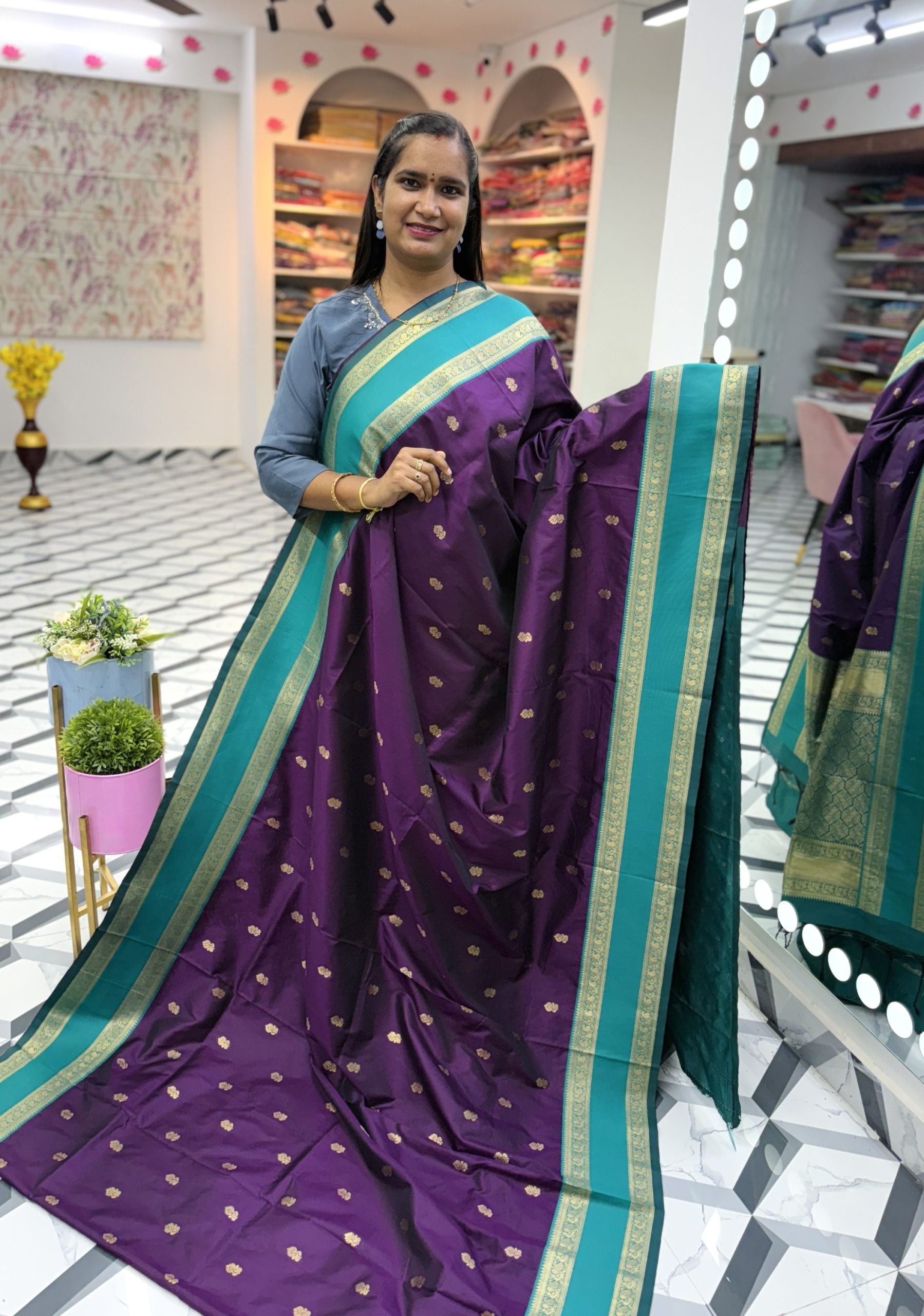 Dark Purple Soft Pattu Saree
