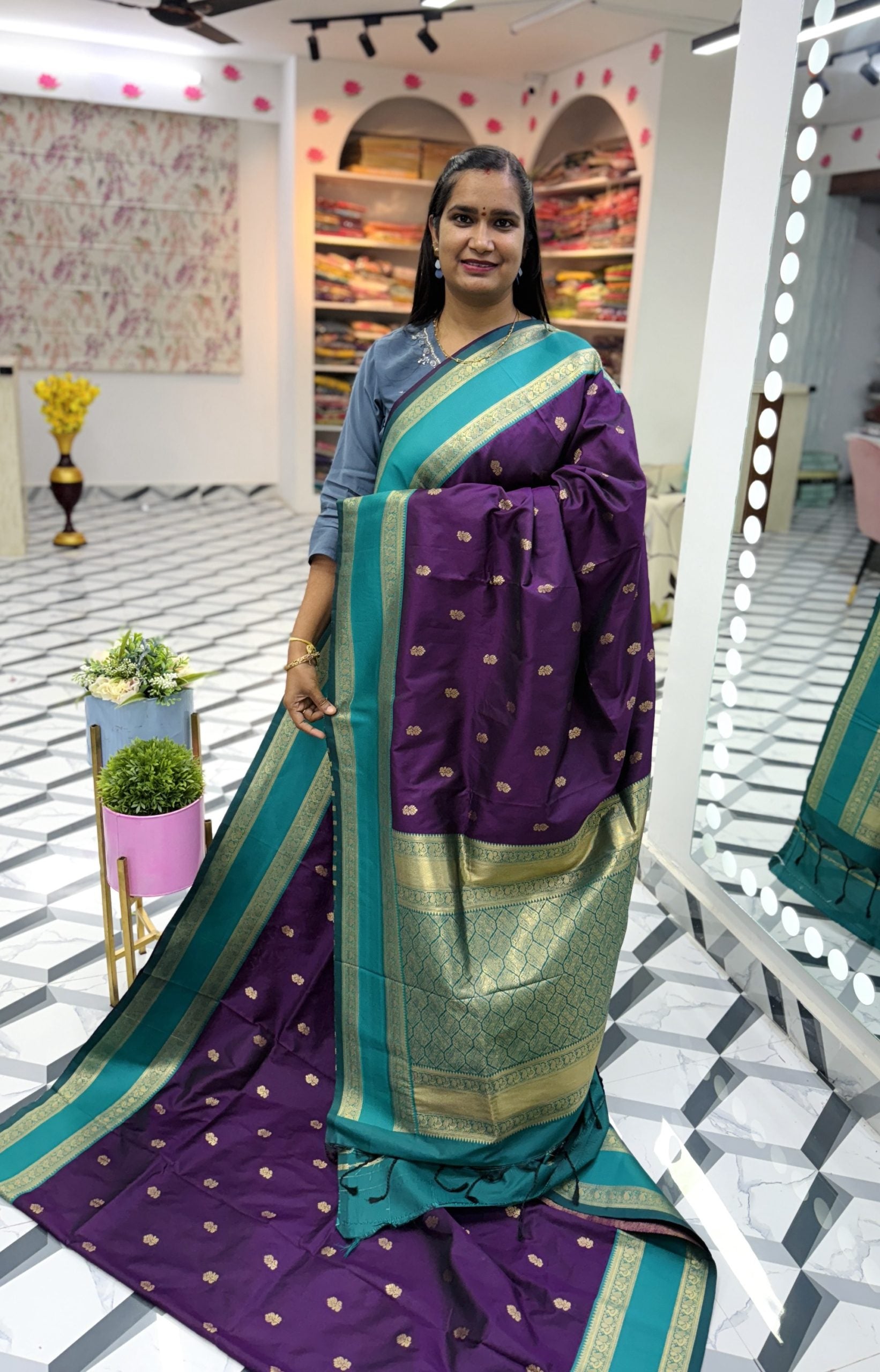 Dark Purple Soft Pattu Saree