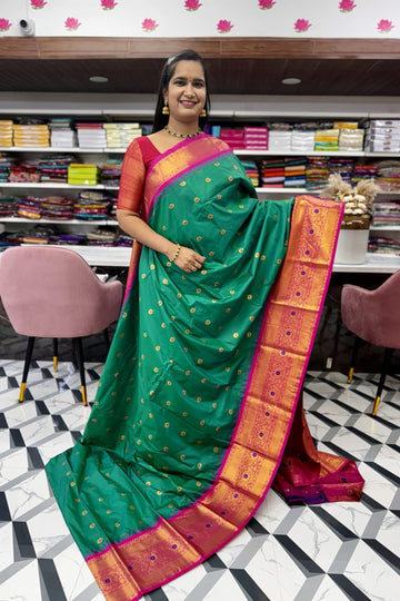 Green Semi Gadwal Saree