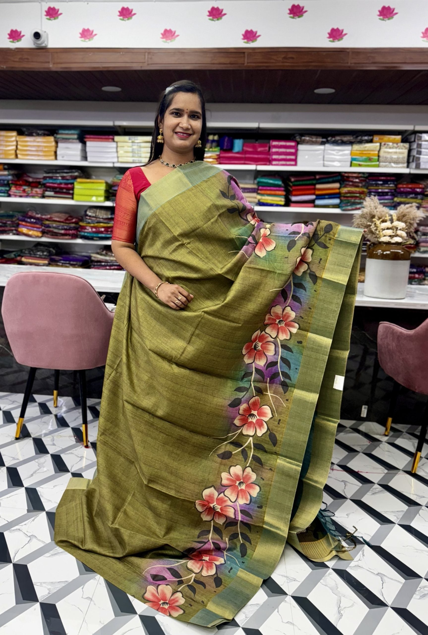 Green Fancy Tussar Saree