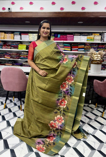 Green Fancy Tussar Saree