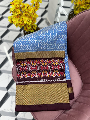Blue Pure Handloom Ikkat Patola Saree