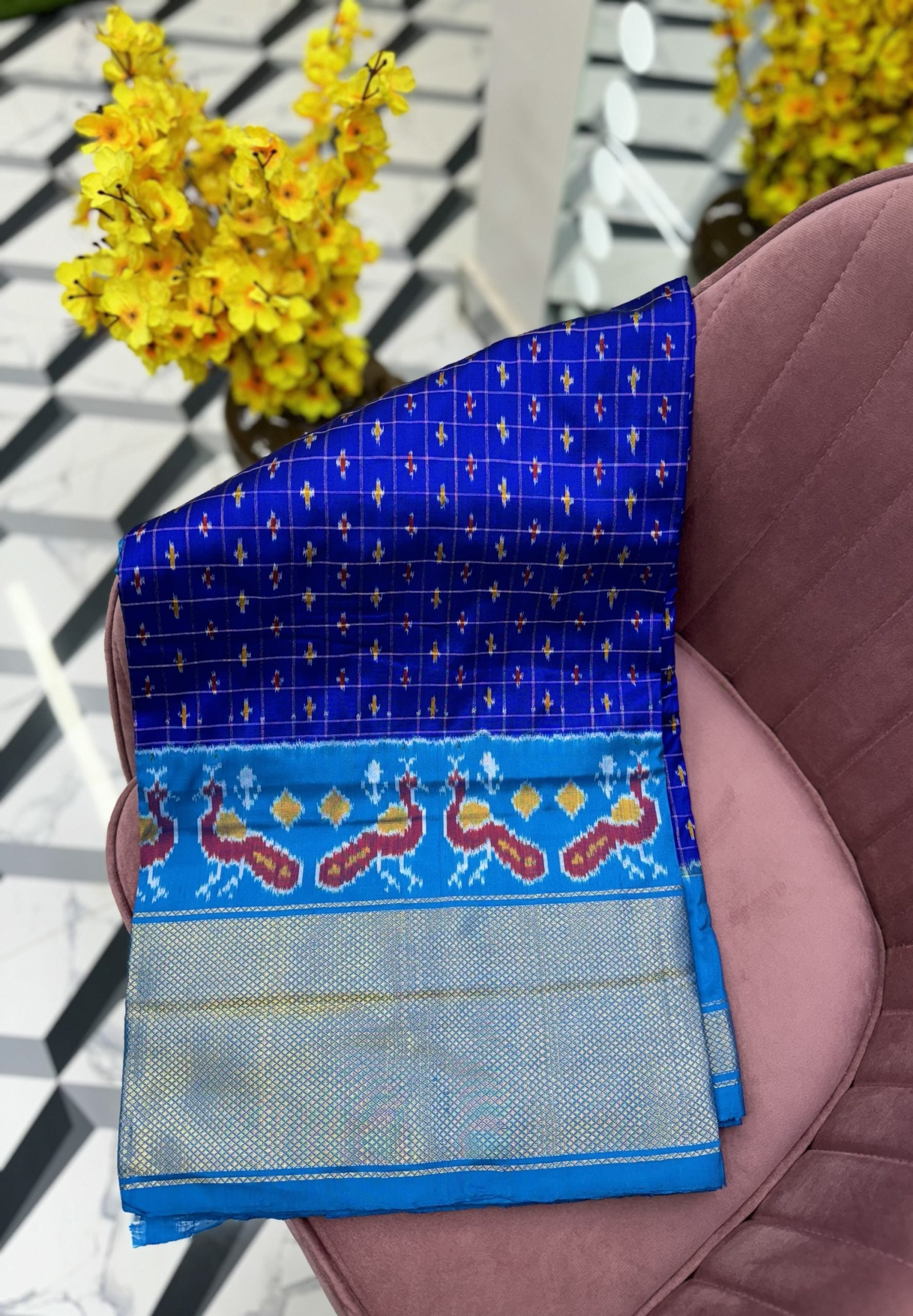 Blue Pure Handloom Ikkat Patola Saree