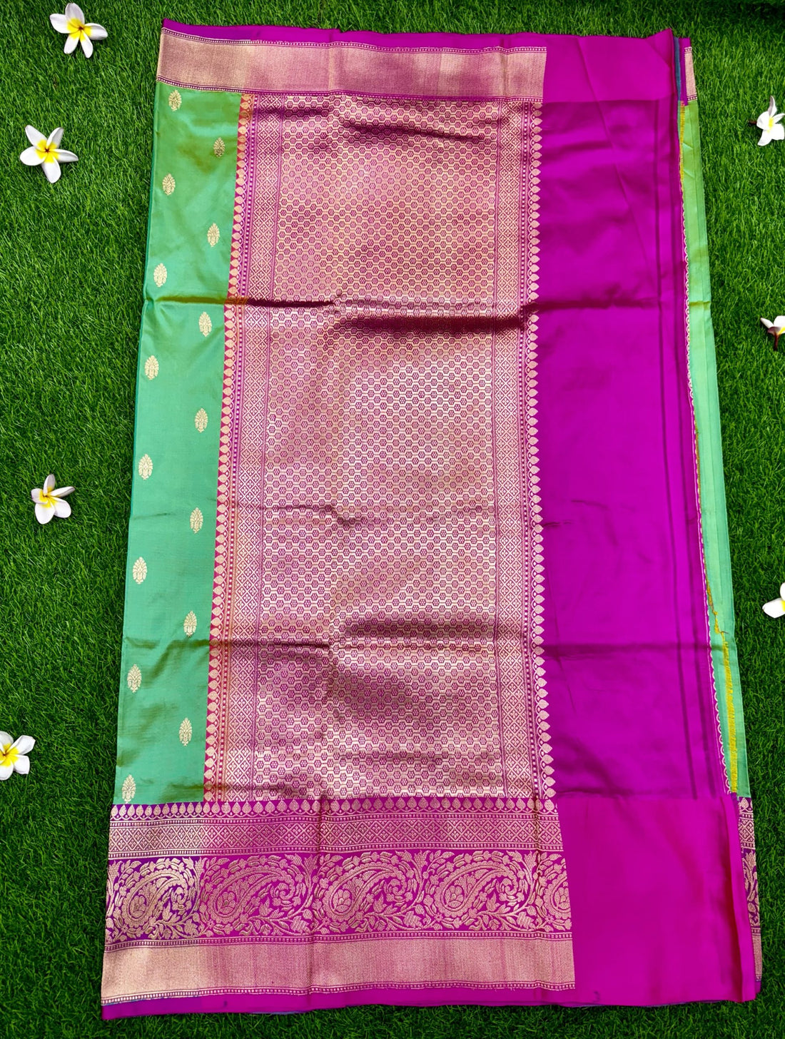 Green Pure Katan Banaras Saree