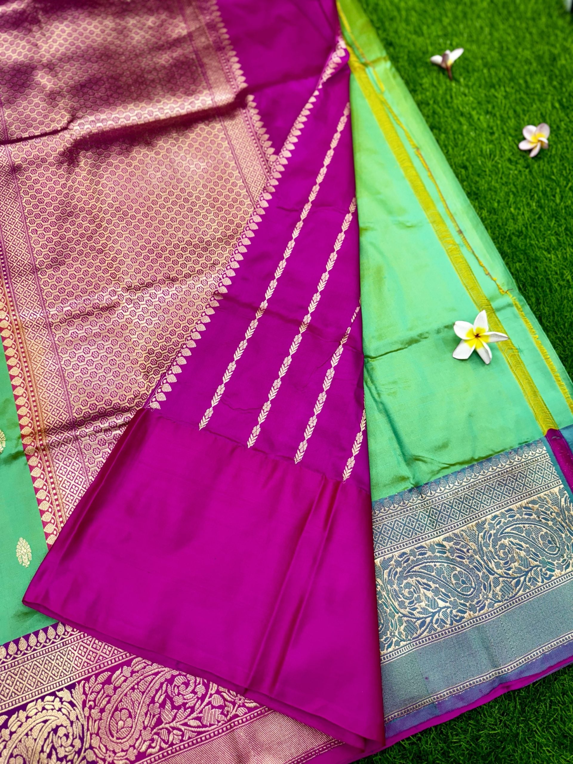 Green Pure Katan Banaras Saree