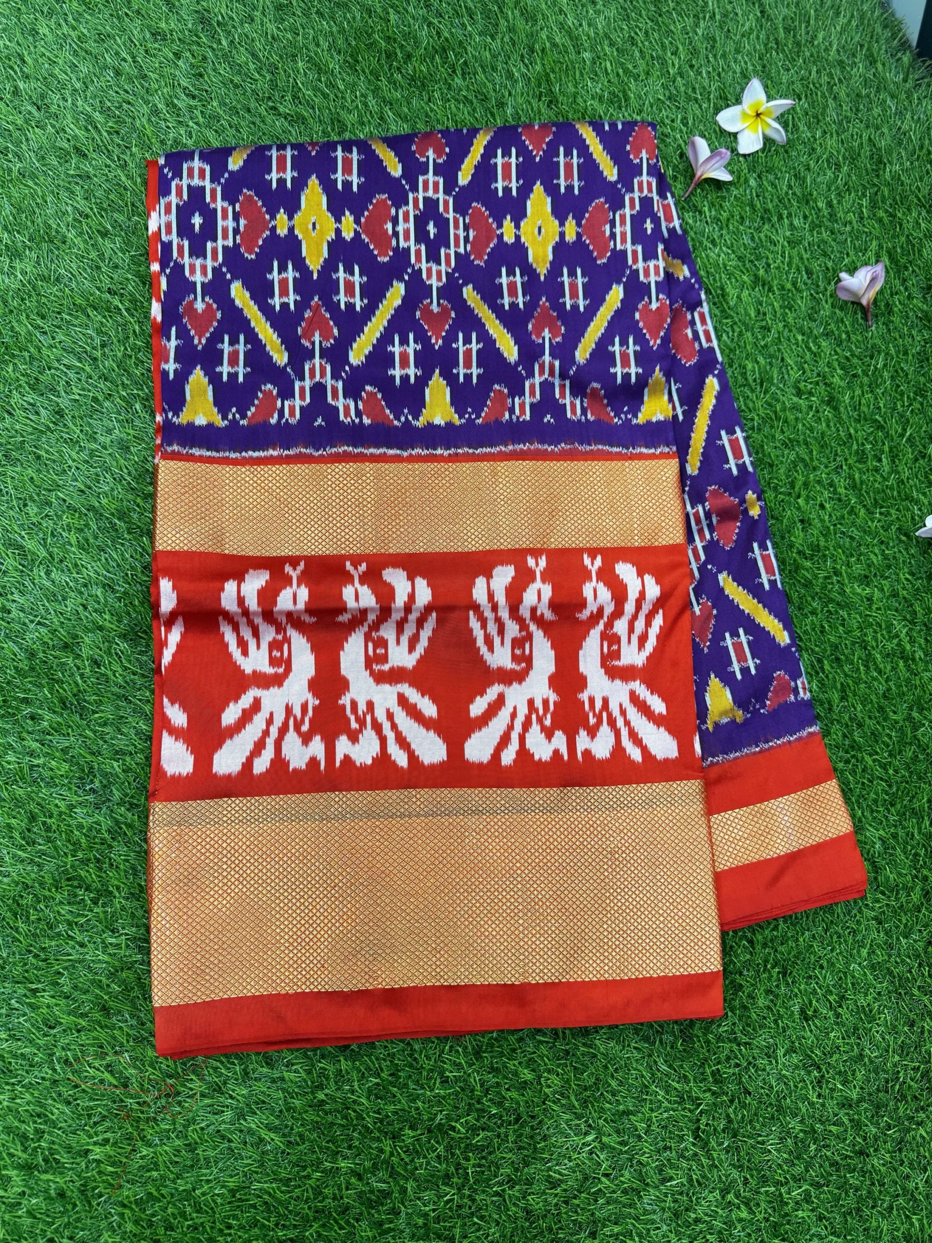 Purple Pure Handloom Ikkat Patola Saree