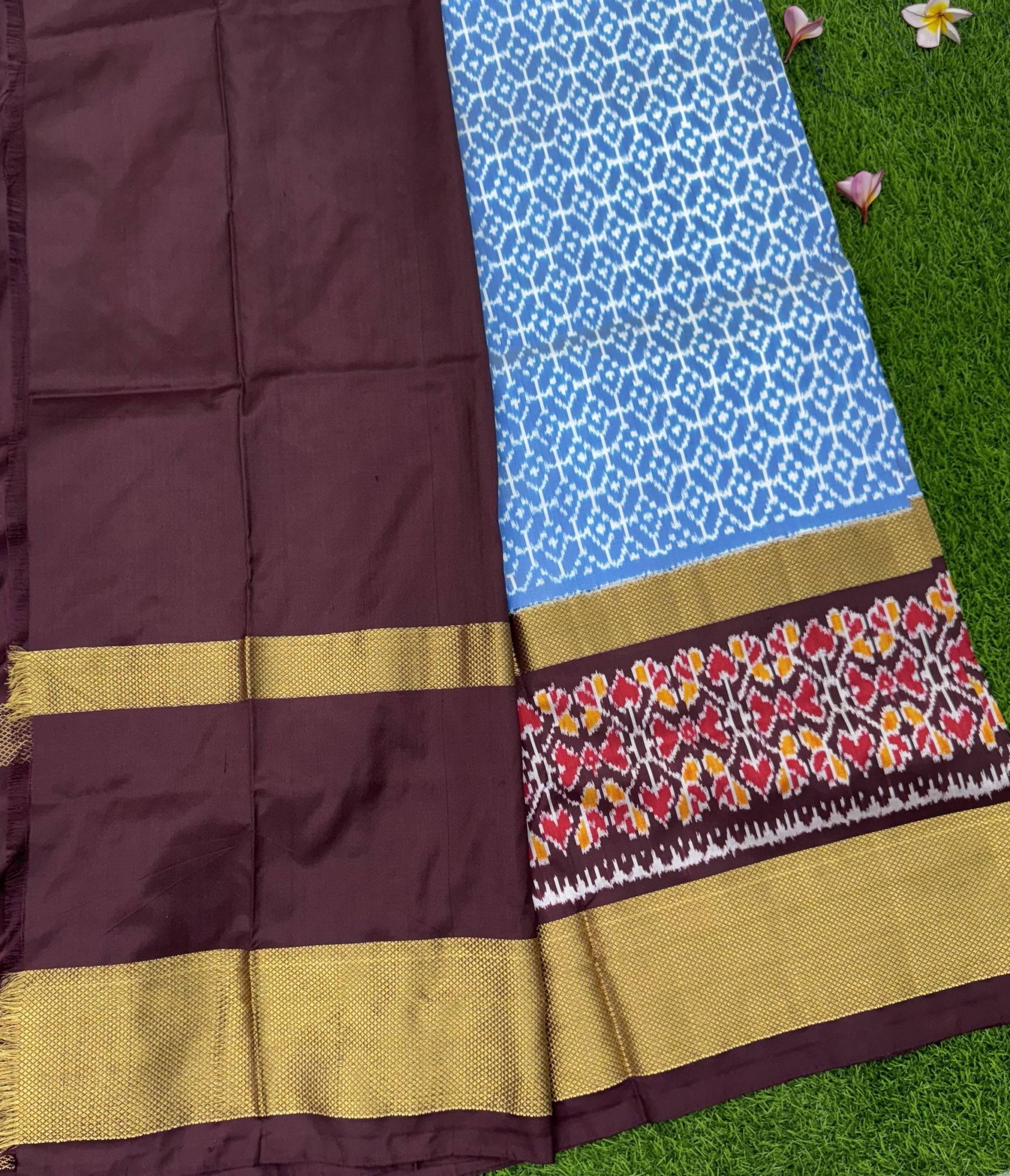 Blue Pure Handloom Ikkat Patola Saree