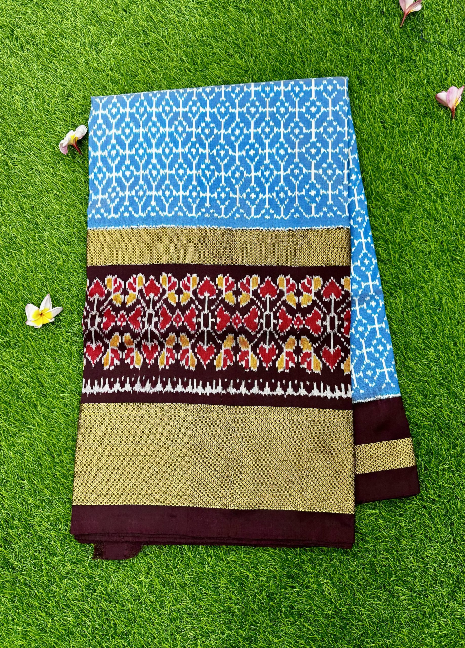 Blue Pure Handloom Ikkat Patola Saree