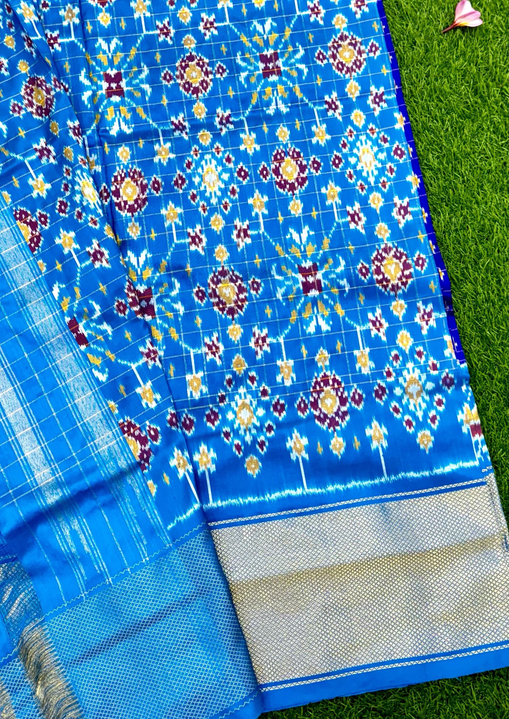 Blue Pure Handloom Ikkat Patola Saree