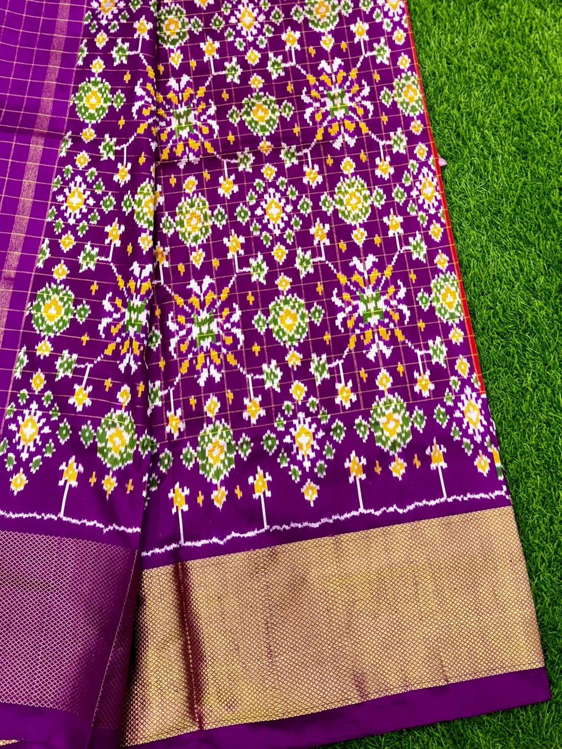 Orange Pure Handloom Ikkat Patola Saree