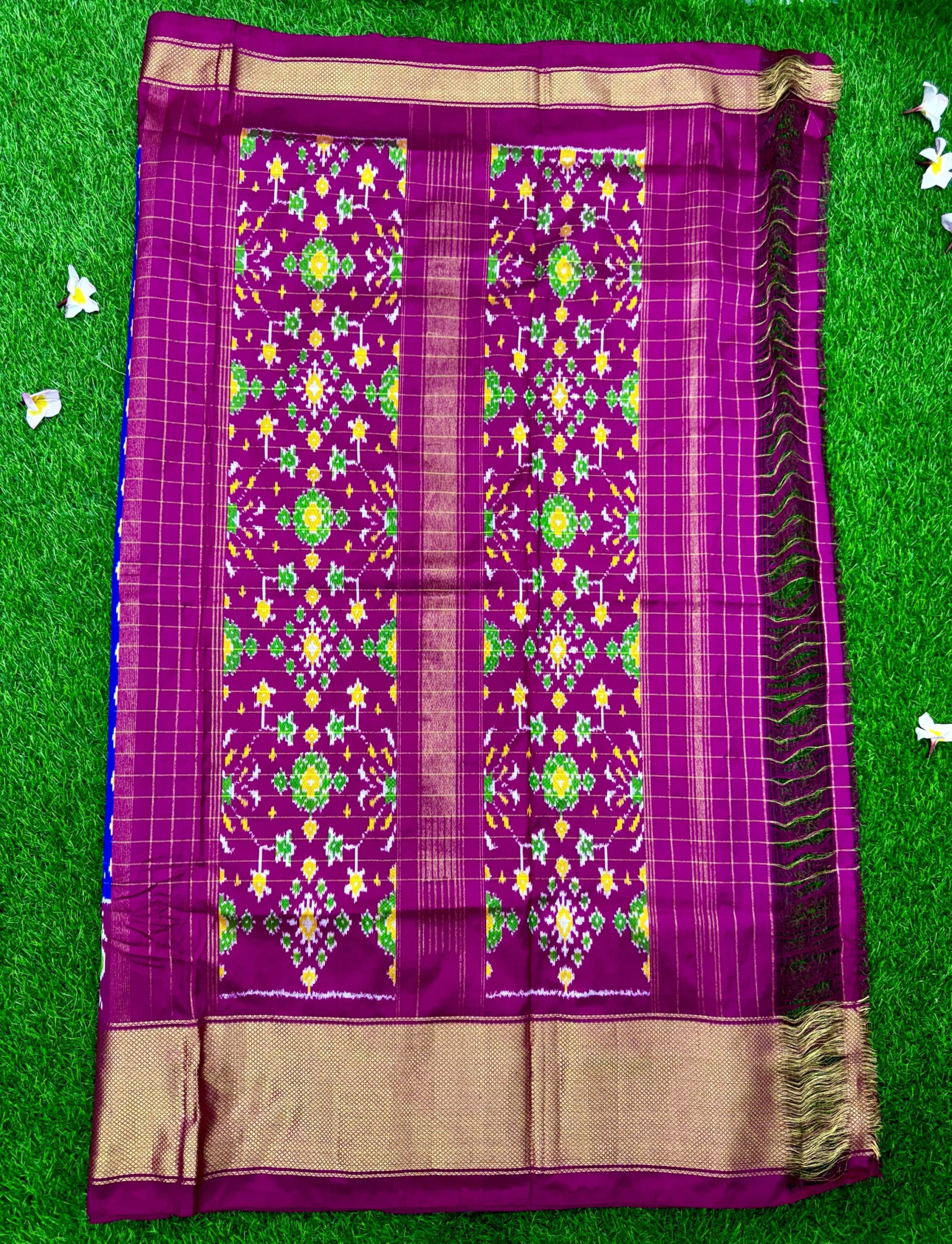 Purple Pure Handloom Ikkat Patola Saree