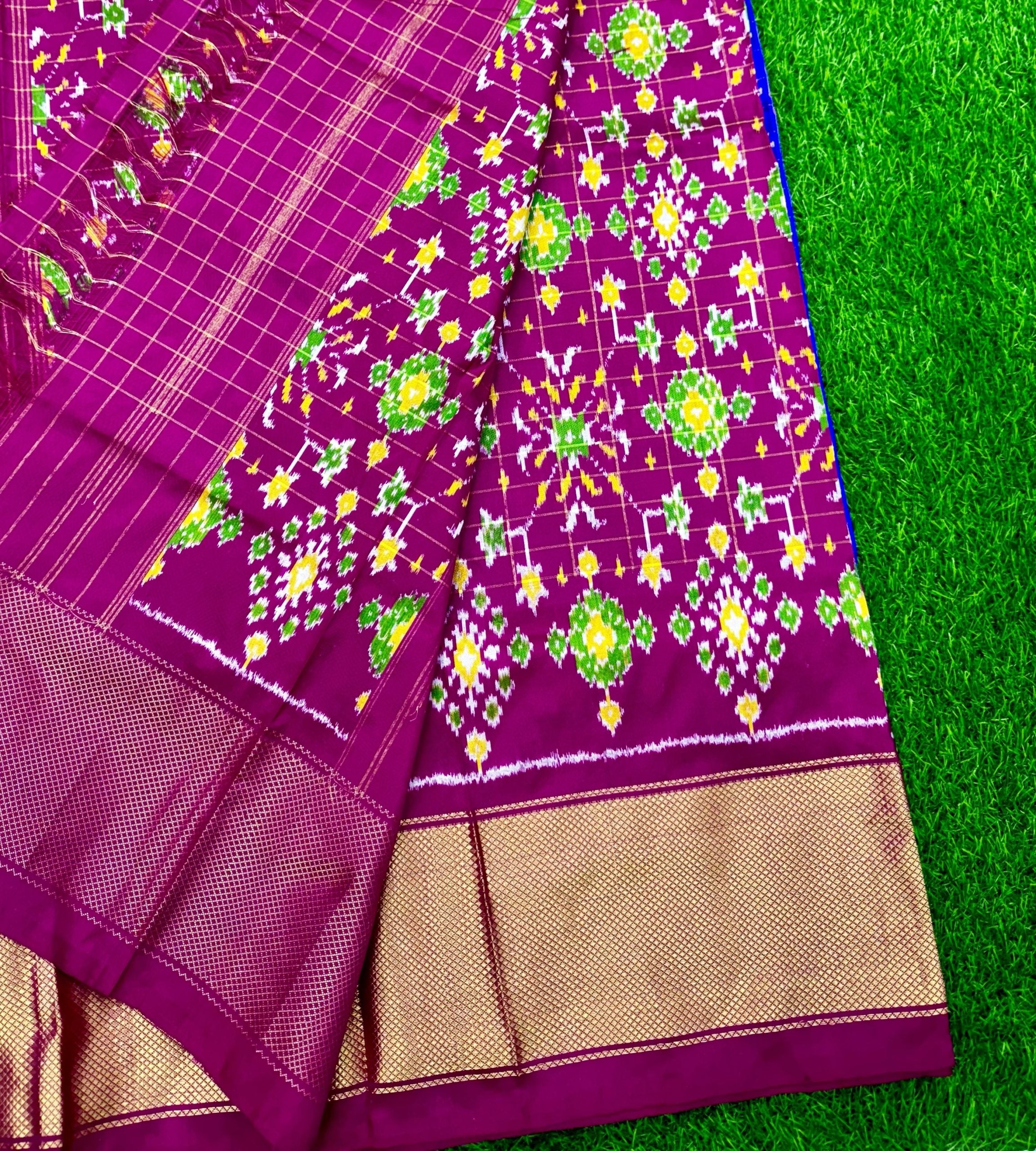 Purple Pure Handloom Ikkat Patola Saree