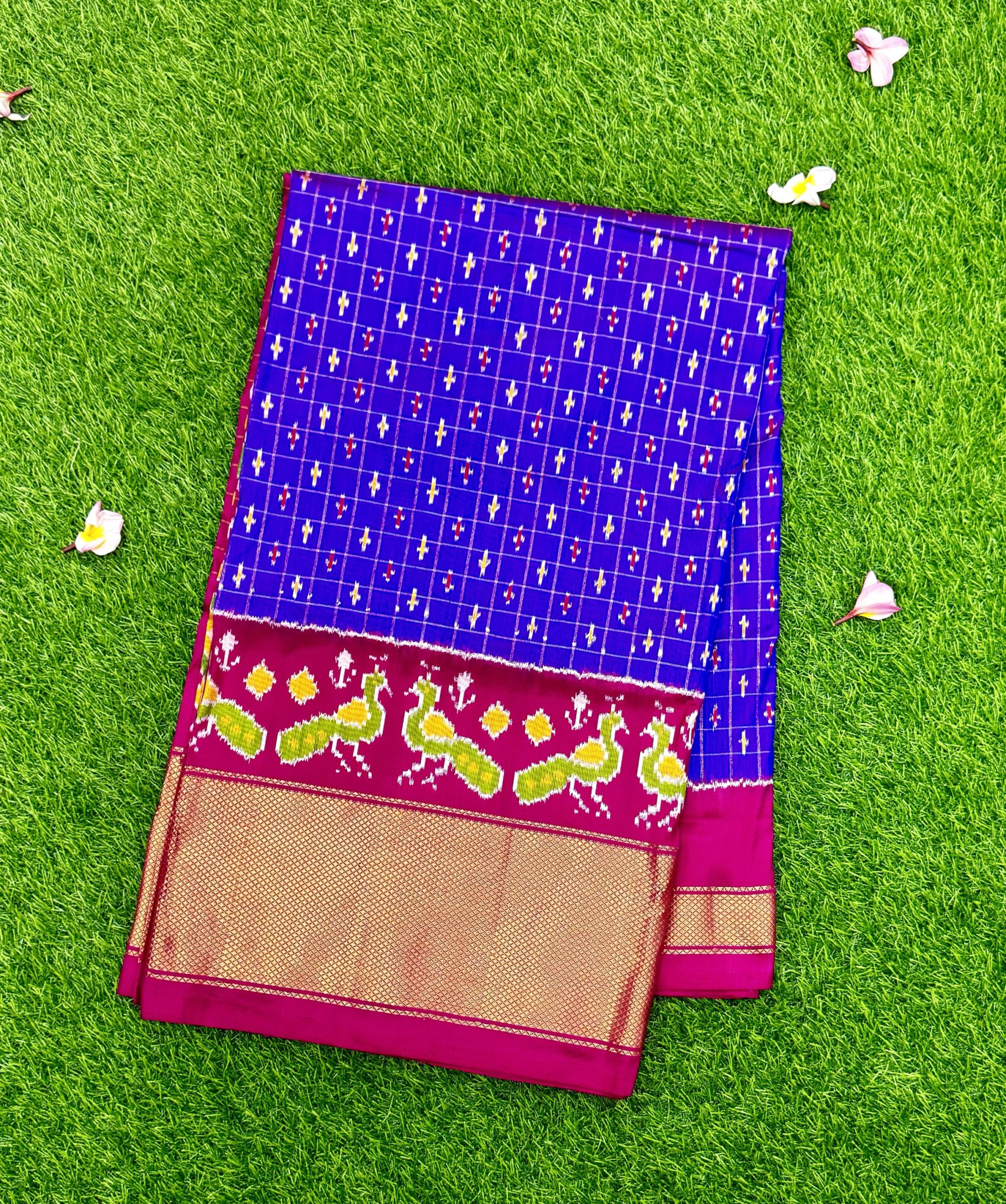 Purple Pure Handloom Ikkat Patola Saree