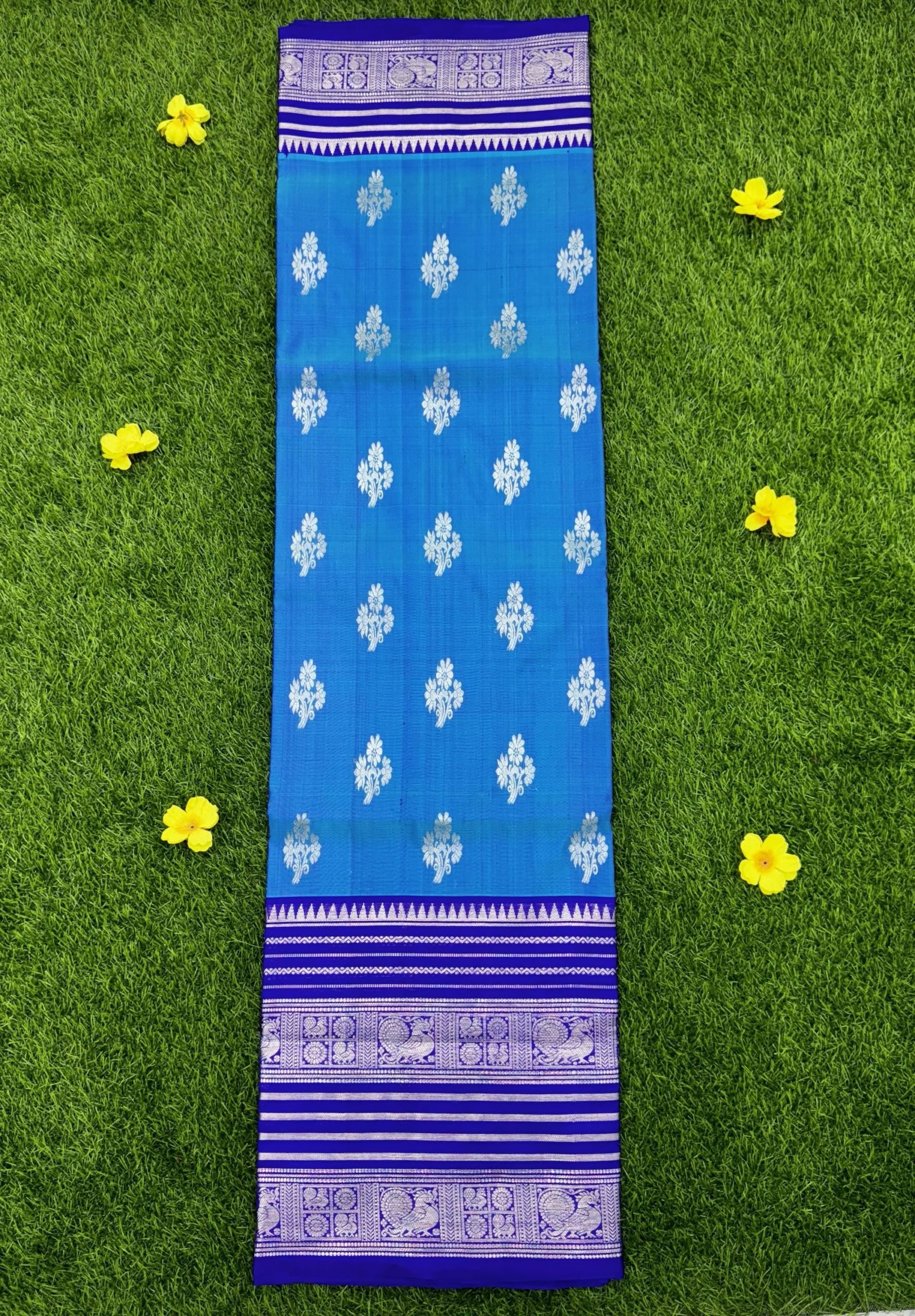 Royal Blue Pure Handloom Venkatagiri Pattu