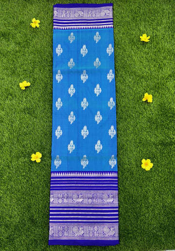 Royal Blue Pure Handloom Venkatagiri Pattu