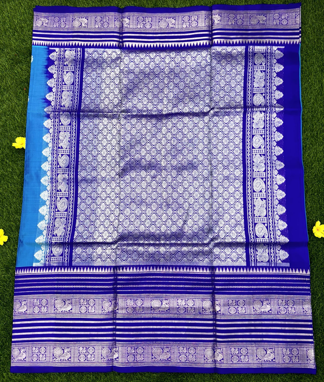 Royal Blue Pure Handloom Venkatagiri Pattu
