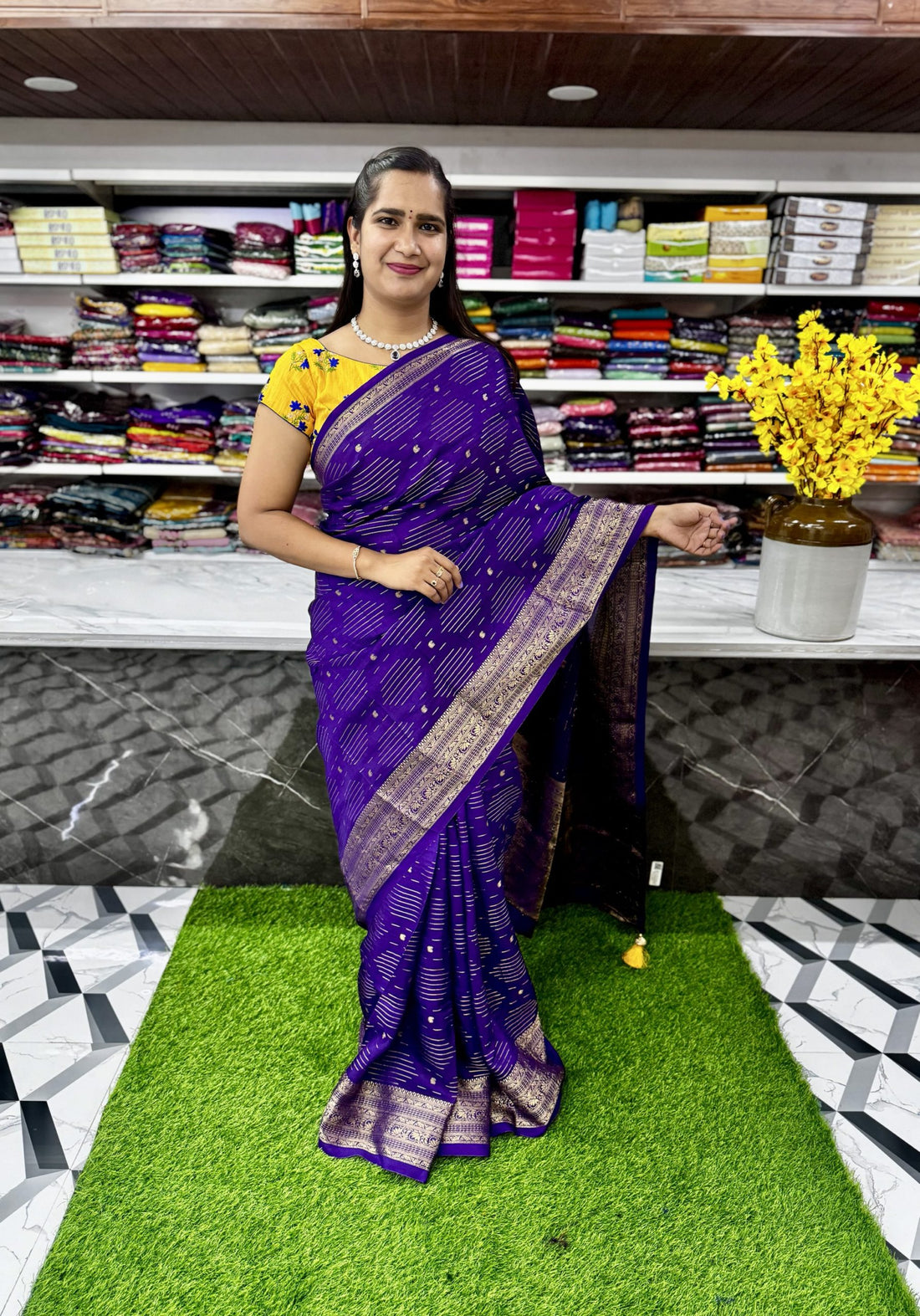 Purple Dola Silk Saree