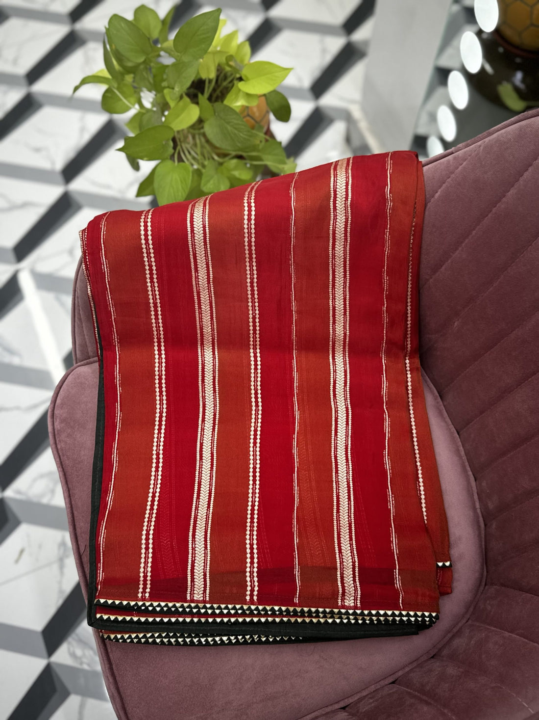 Red Premium Organza Saree