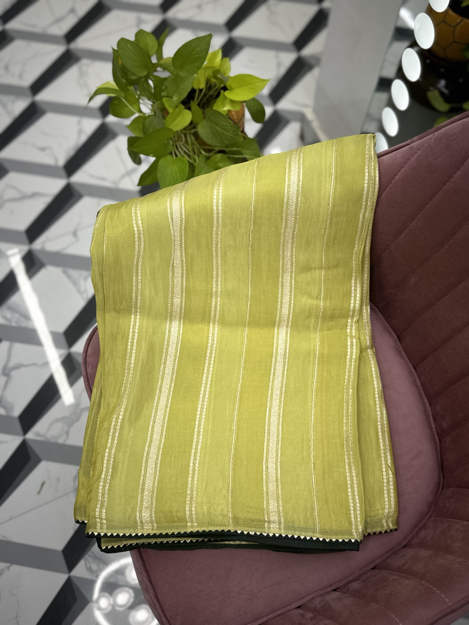 Pista Green Premium Organza Saree