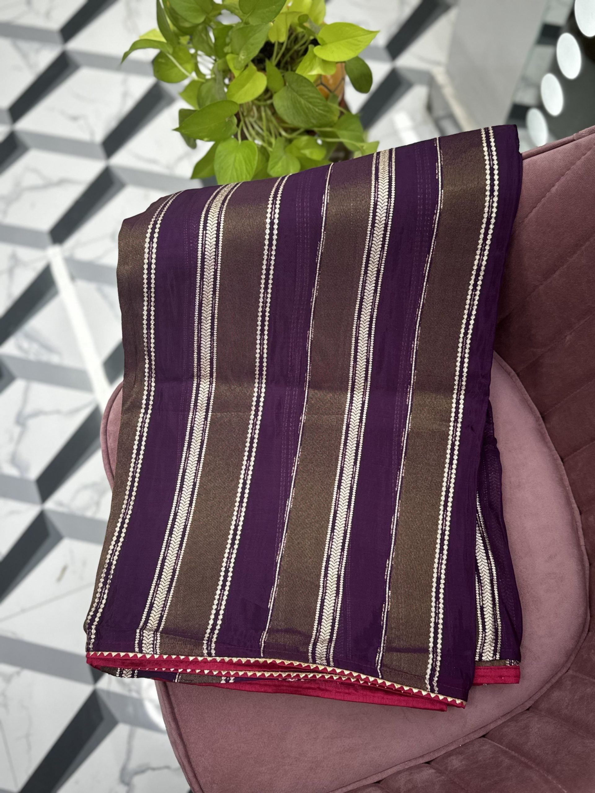 Purple Premium Organza Saree