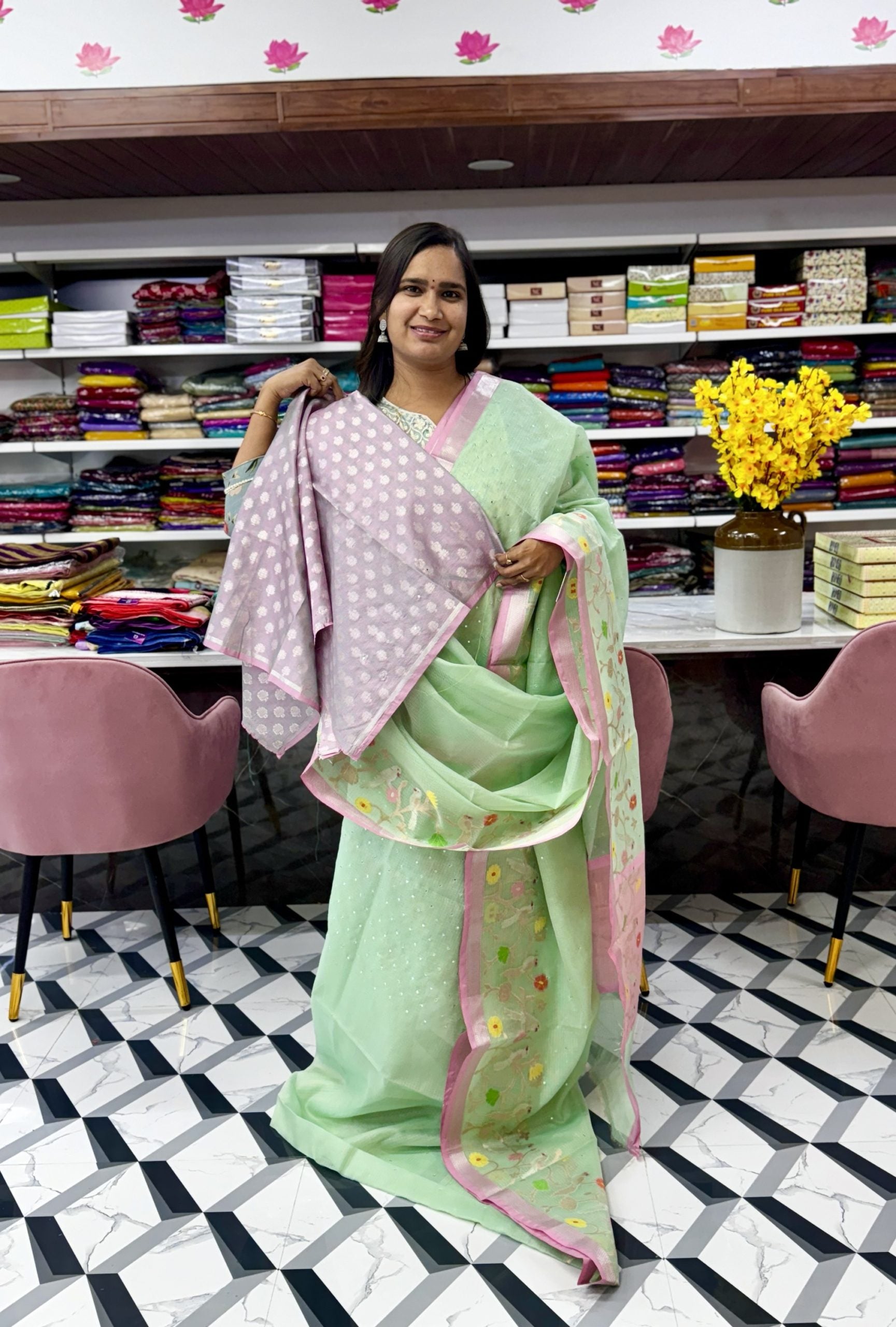 Sea Green Kota Pythani