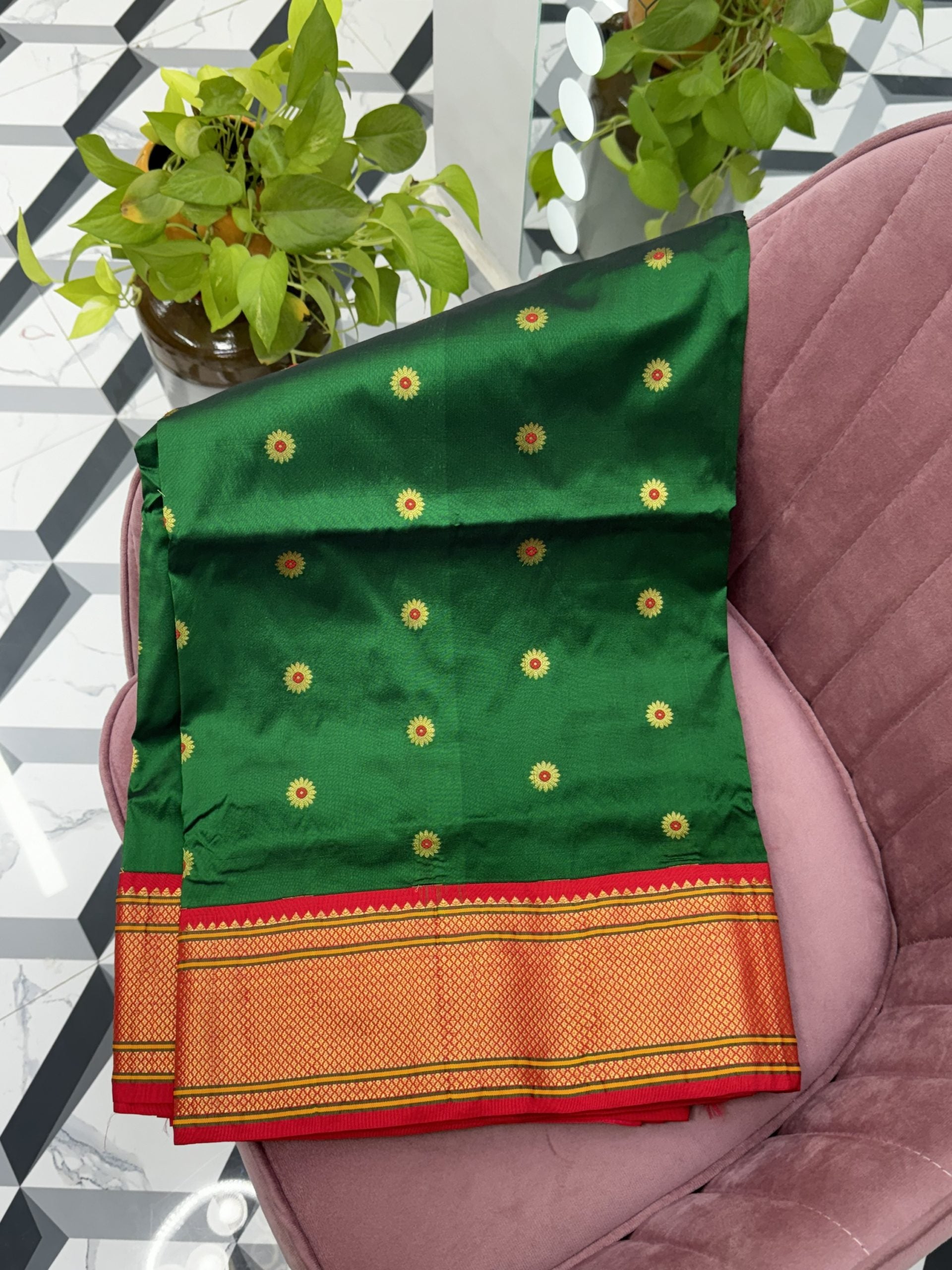 Green Semi Narayanpet Saree