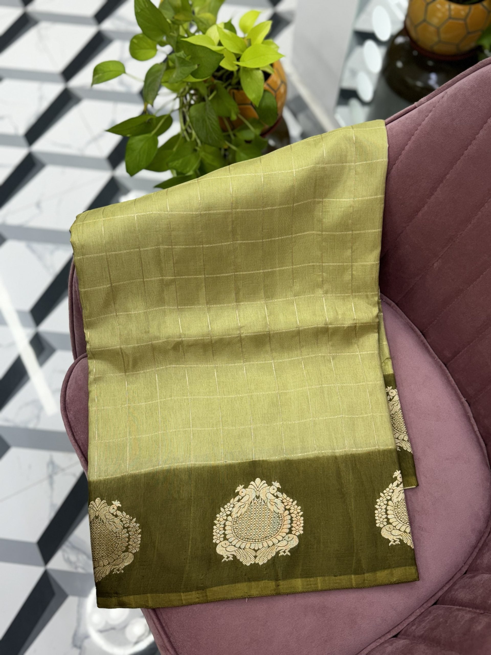 Green Munga Silk Saree